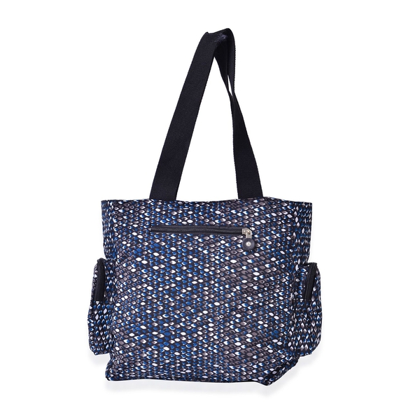 Multi Colour Diamond Pattern Waterproof Sport Bag with External Zipper Pocket (Size 28x28x10 Cm)