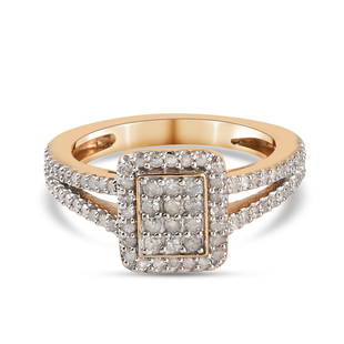 Diamond Cluster Ring in 14K Gold Overlay Sterling Silver 0.50 Ct.