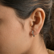Diamond Heart Hoop Earrings in Platinum Overlay Sterling Silver 0.15 Ct.