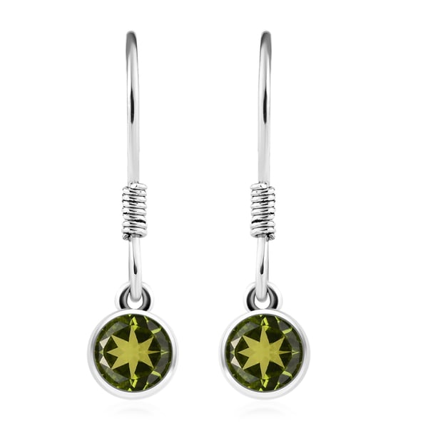 2 Piece Set - Hebei Peridot Pendant & Hook Earrings in Platinum Overlay Sterling Silver With Stainless Steel Chain ( Size 20), 3.21 Ct., Silver Wt. 5.64 Gms