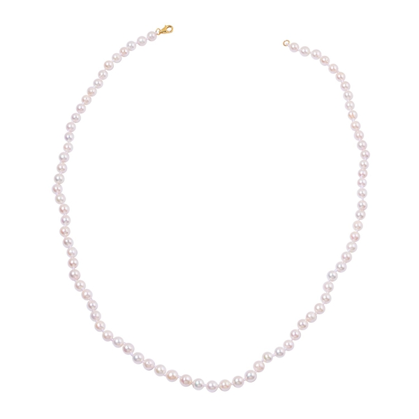 ILIANA 18K Y Gold Very High Lustre Japanese Akoya Pearl (Round) Necklace (Size 20)