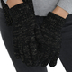 3 Piece Set - 100% Acrylic Knitted Scarf (Size 198x28Cm), Hat (Size 22x15Cm) and Gloves (Size 21x6Cm) - Black
