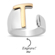 Personalised Engravable initial T Ring
