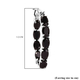 Black Spinel Hoop Earrings (with Clasp) in Platinum Overlay Sterling Silver 9.97 Ct, Silver Wt 7.00 Gms.