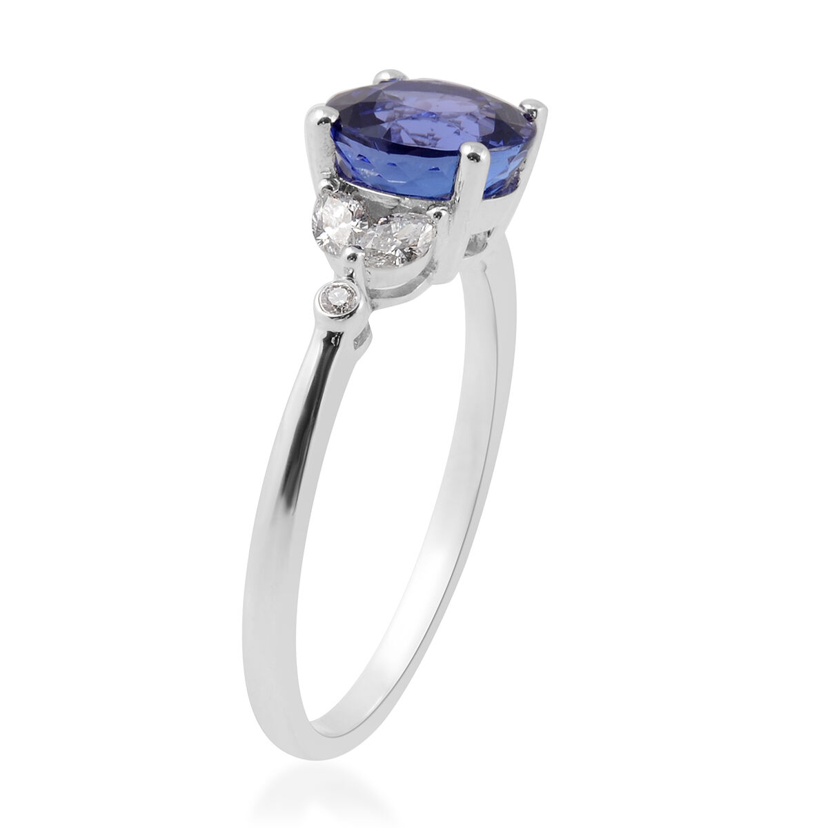 ILIANA 18K White Gold AAA Tanzanite (Rnd), Diamond (SI/G-H) Ring 2.67 Ct.