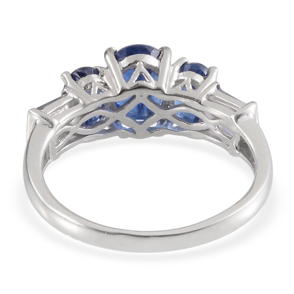 Himalayan Kyanite (Ovl 1.50 Ct), Iolite Ring in Platinum Overlay Sterling Silver 3.250 Ct.