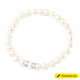 White Freshwater Pearl Stretchable Bracelet (Size -7) in Sterling Silver