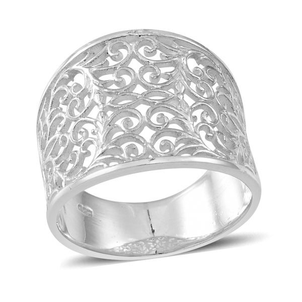 Thai Sterling Silver Filigree Ring, Silver wt 5.15 Gms.