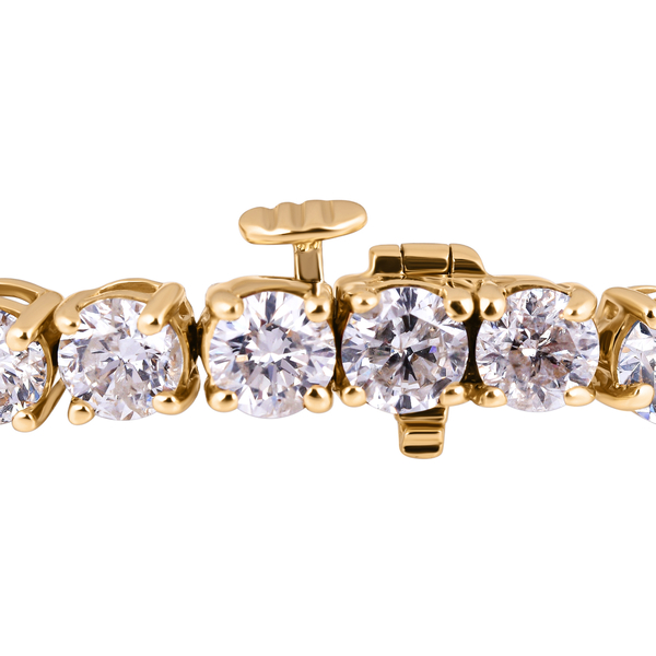 NY Close Out - 14K Yellow Gold INDEPENDENT LABORATORIES Certified Diamond (I1/G-H) Bracelet (Size 7) 12.00 Ct.