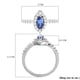 Tanzanite and Natural Cambodian Zircon Ring in Platinum Overlay Sterling Silver 1.13 Ct.
