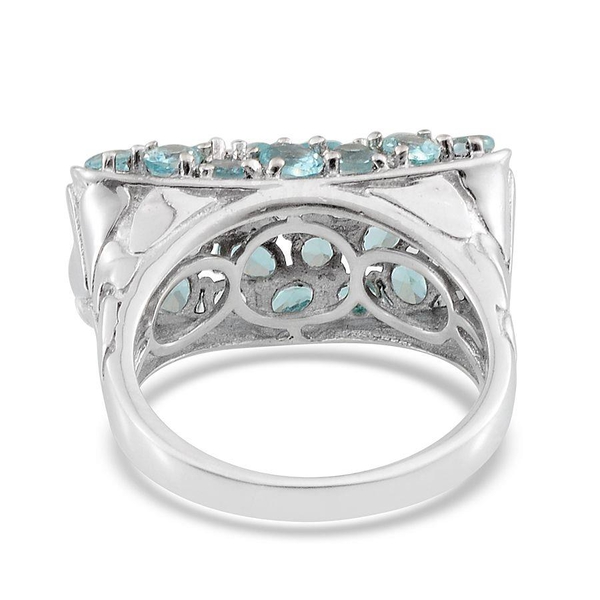 Paraibe Apatite (Ovl) Ring in Platinum Overlay Sterling Silver 3.750 Ct.