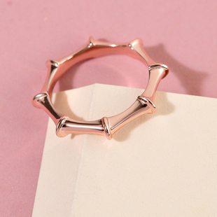 Sundays Child Rose Gold Overlay Sterling Silver Bamboo Inspired Ring