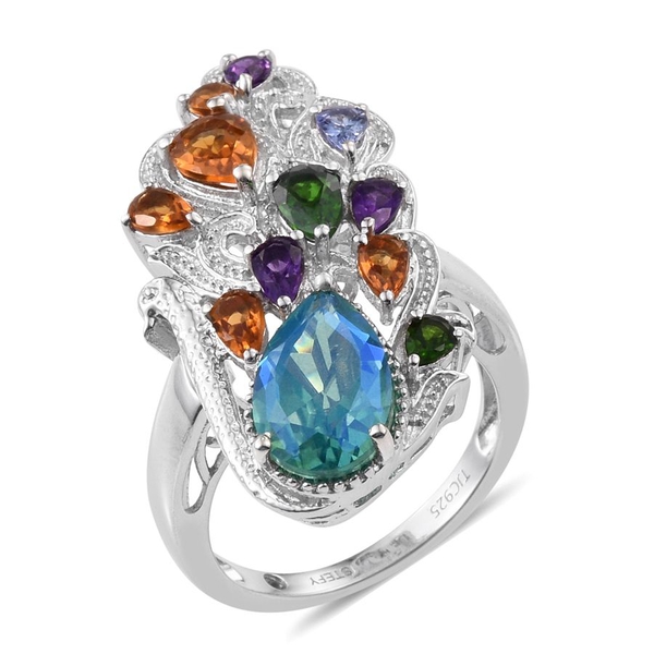 Stefy Peacock Quartz (Pear 3.25 Ct), Citrine, Chrome Diopside, Tanzanite, Amethyst and Pink Sapphire