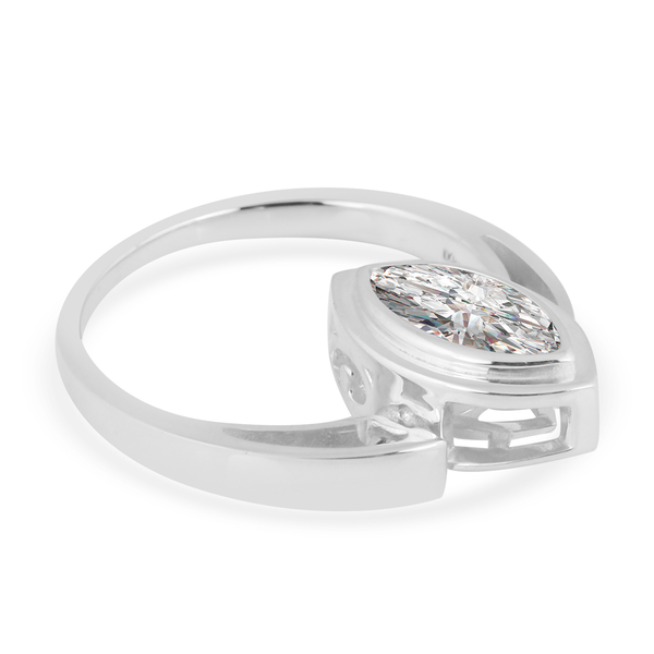 Lustro Stella Sterling Silver Ring with Finest CZ 1.65 Ct.