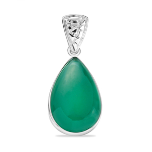 Green Onyx Pendant in Sterling Silver 12.47  Ct.