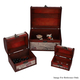 Set of 3 - Rose Pattern Wooden Jewellery Box with Lock (Size 12x8x8Cm, 16x12x11Cm, 22x16x16Cm)