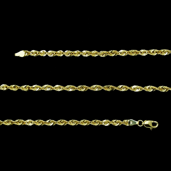 9K Y Diamond Cut Rope Necklace (Size 30), Gold wt 5.88 Gms.