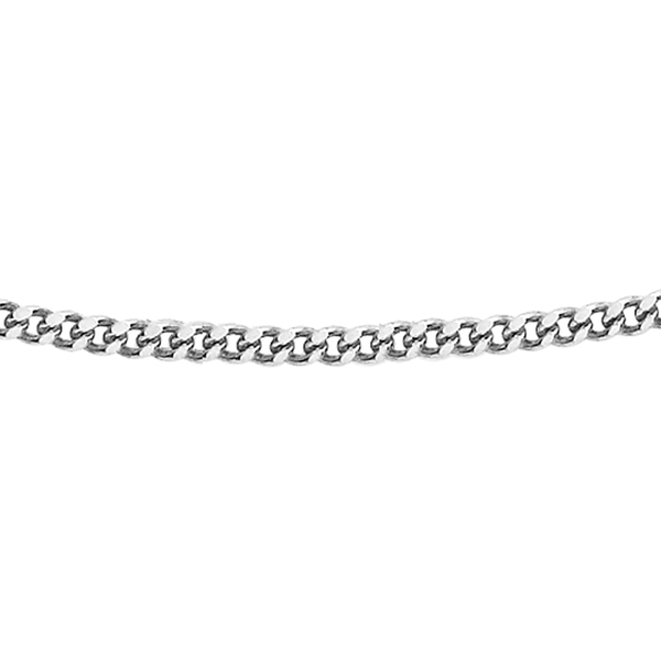 Sterling Silver Panza Curb Chain (Size 18) With Spring Ring Clasp.