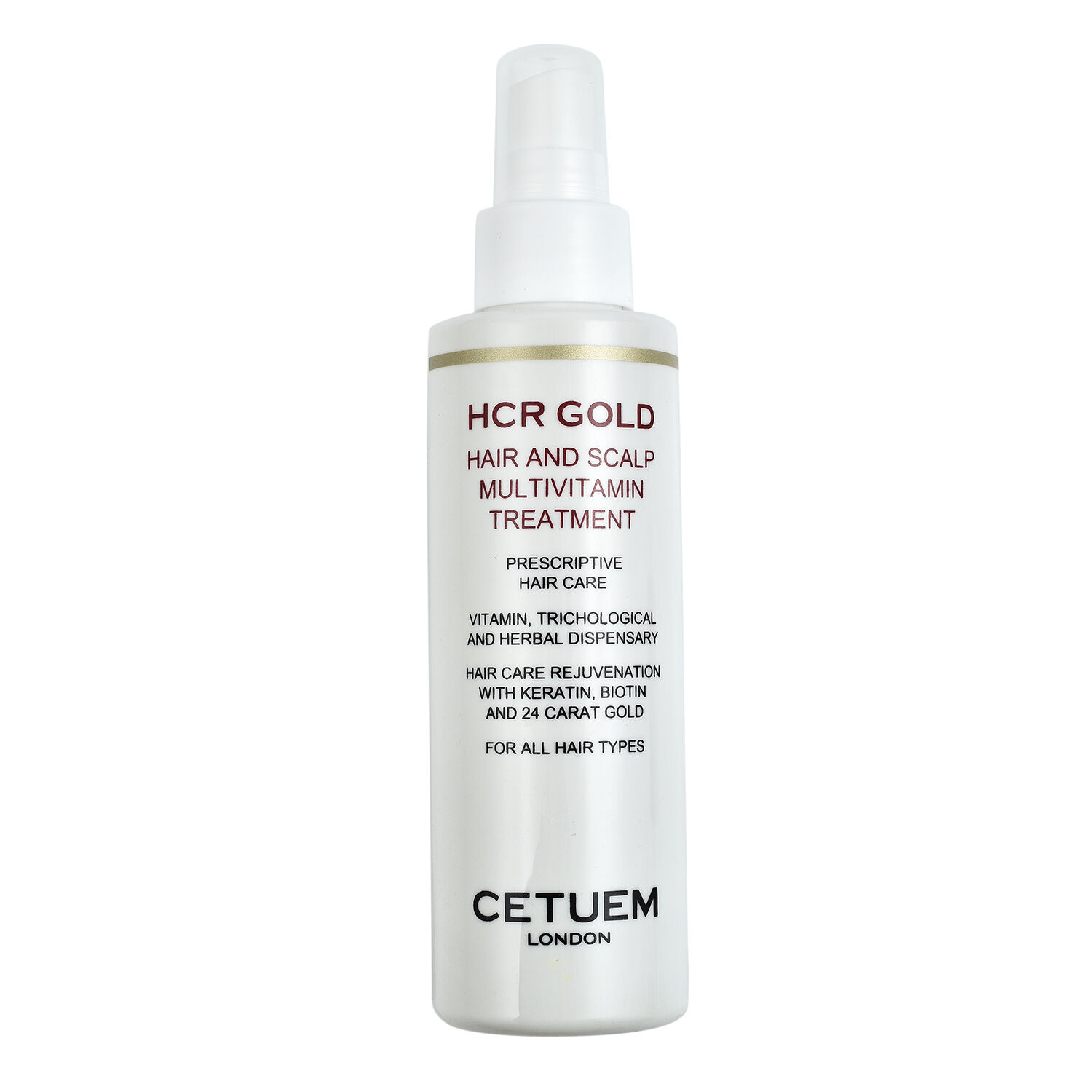 Cetuem HCR Gold Hair and Scalp with MultiVitamin B3, B5, B6, B7, C and Vitamin E Treatment for