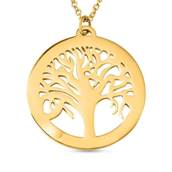 Tree of Life Necklace (Size - 20) in Yellow Gold Tone