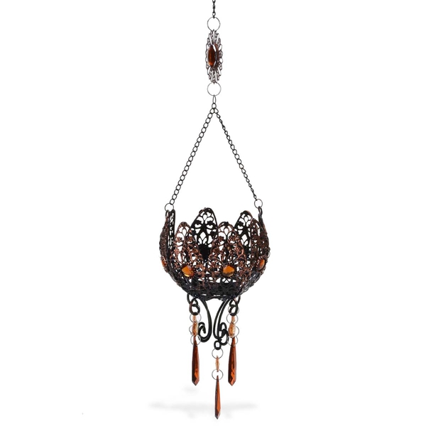 Home Decor - Simulated Brown Stone Hanging Candle Holder
