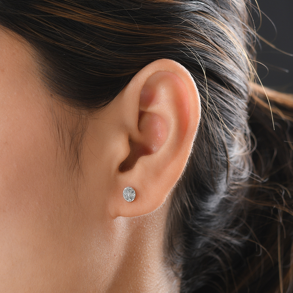9K White Gold SGL CERTIFIED Diamond (I3/G-H) Stud Earrings (With Push Back) 0.13 Ct.