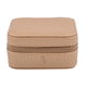 LUCYQ - Portable Jewellery Box with Zipper Closure (Size 10x10x5 Cm) - Gold & Grey