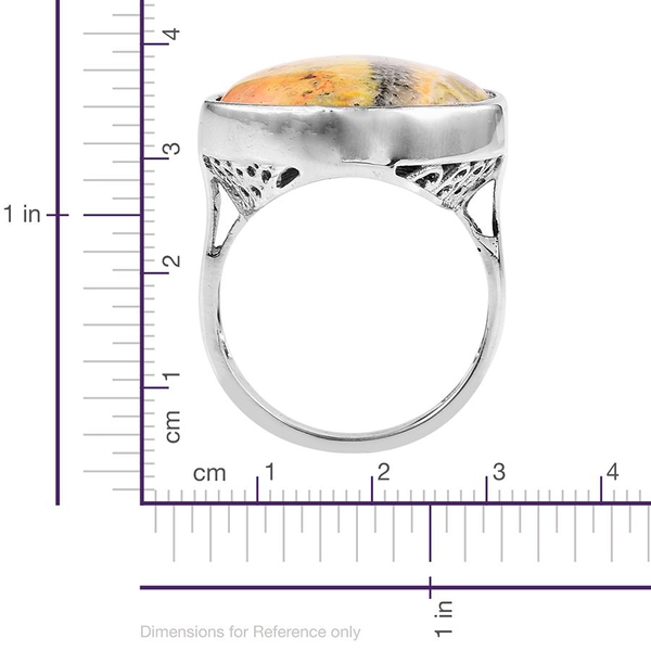 Bumble Bee Jasper (Ovl) Ring in Platinum Overlay Sterling Silver 30.000 Ct.