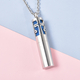 Fragrance Bottle Pendant with Chain (Size - 24) in Stainless Steel - Blue