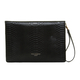 Limited Edition - ALICE WHEELER Chelsea Envelope Snake Pattern Clutch Bag (Size 26x18x2 Cm) - Black