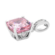ELANZA Simulated Pink Sapphire (Asscher Cut) and Simulated Diamond Pendant in Rhodium Overlay Sterling Silver