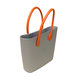 Italian URBAN Handbag with Large Handle (Size:34x30x11Cm) - Silver & Orange