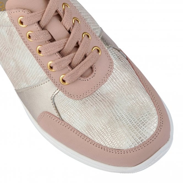 Lotus Stressless Leather Florence Lace-Up Trainers (Size 3) - Pink