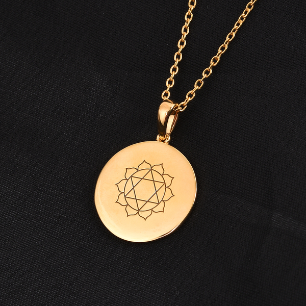 Personalised Engraved Name and Chakra Disc with Chain in Silver, Size 18"