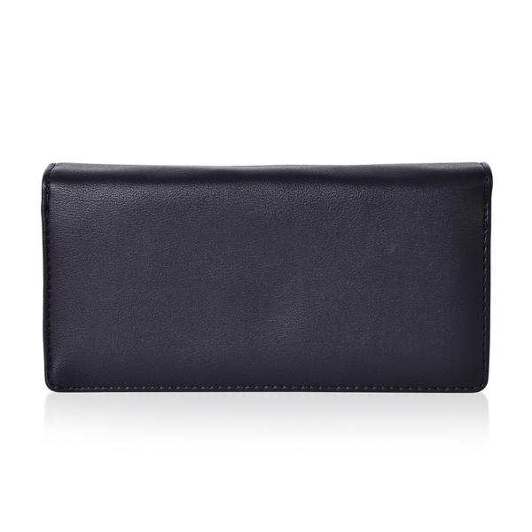Dancing Ballerina Embroidered Black Colour Ladies Wallet with Multiple Card Slots (Size 19X9X3 Cm)