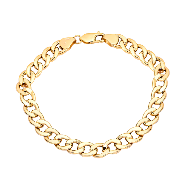 Hatton Garden Close Out Deal - 9K Yellow Gold Curb Bracelet (Size - 8) with Lobster Clasp, Gold Wt. 