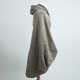 Textured Hooded Poncho with Hook-and-Eye Fastening at Top (Size 100x60cm) - Mocha