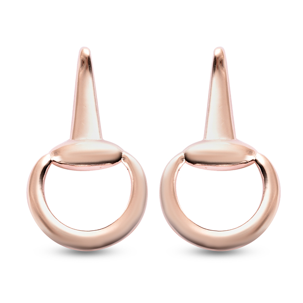 Designer Inspired- Rose Gold Overlay Sterling Silver Snaffle Bit Earrings