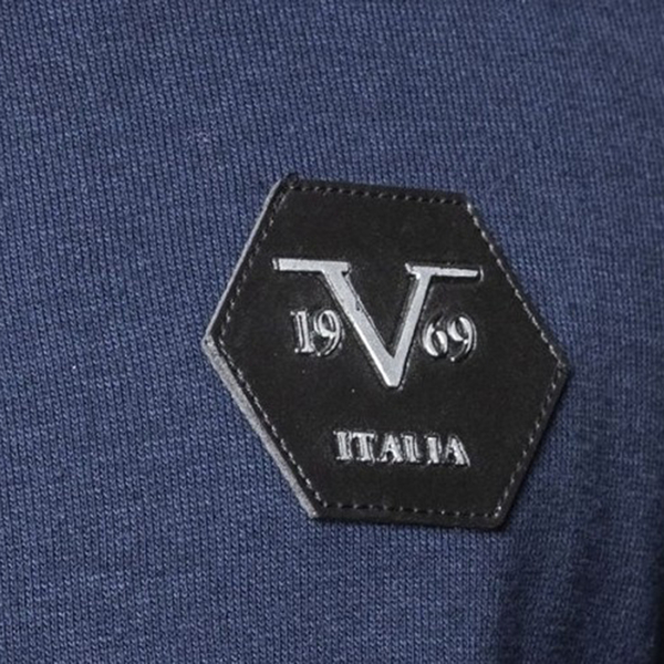 19V69 ITALIA by Alessandro Versace Hooded Zip Front Sweatshirt (Size M) - Navy