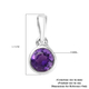 Amethyst 2 Pcs Pendant with Chain (Size 20) with Lobster Clasp in Platinum Overlay Sterling Silver