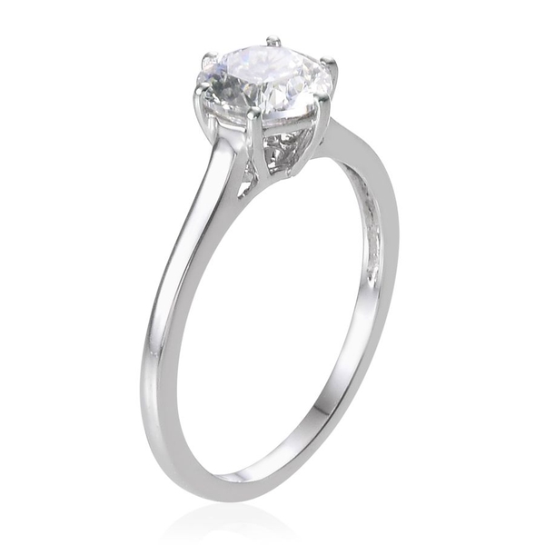 9K W Gold (Rnd) Solitaire Ring Made with Finest CZ 1.030 Ct.