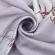 La Marey 100% Silk Flower Pattern Satin Scarf (Size 173x54 Cm) - Light Purple