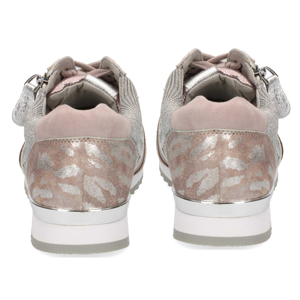 Caprice Metallic Leather Trainer in Pink (Size 3.5)