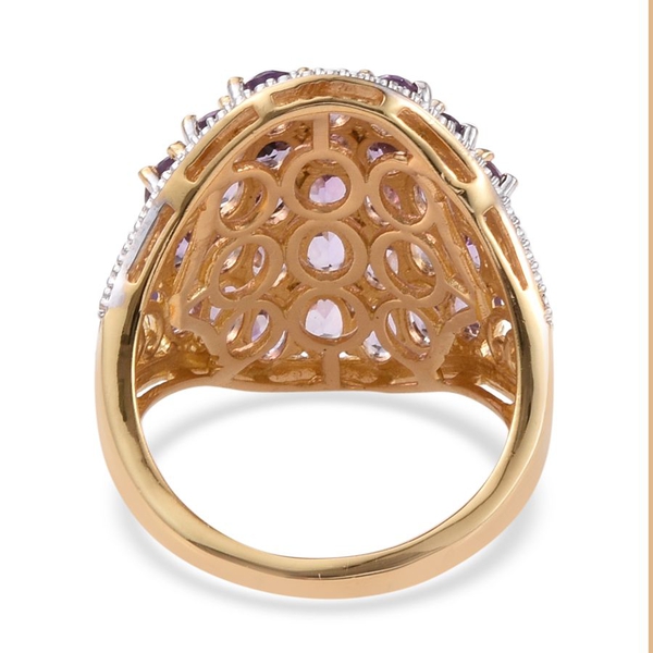 Amethyst (Ovl) Cluster Ring in 14K Gold Overlay Sterling Silver 6.000 Ct.