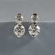 Lustro Stella Sterling Silver Earrings (with Push Back) Made with Finest CZ 1.76 Ct.