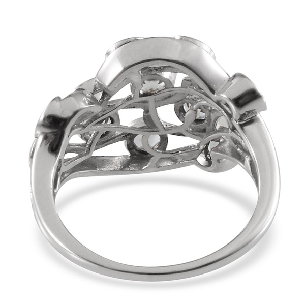 Espirito Santo Aquamarine (Rnd) Ring in Platinum Overlay Sterling Silver 1.500 Ct.