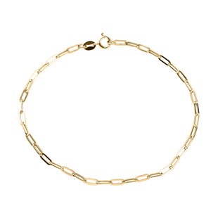 Vegas CloseOut- 9K Yellow Gold Paperclip Bracelet (Size - 7) With Spring Ring Clasp