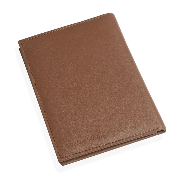 Genuine Leather Chocolate Colour RFID Blocker Passport Wallet (Size 16X12 Cm)
