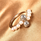 Rachel Galley Globe Pearl Collection - Freshwater Pearl Bypass Ring in Rhodium Overlay Sterling Silv