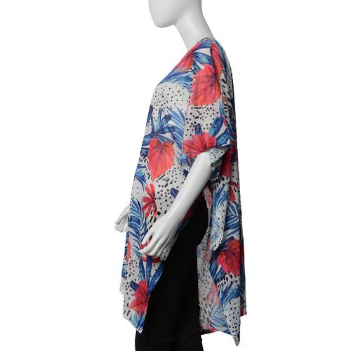 Red,Blue and Multi Colour Floral Pattern Kimono Size 94x89 Cm - 3378576 ...